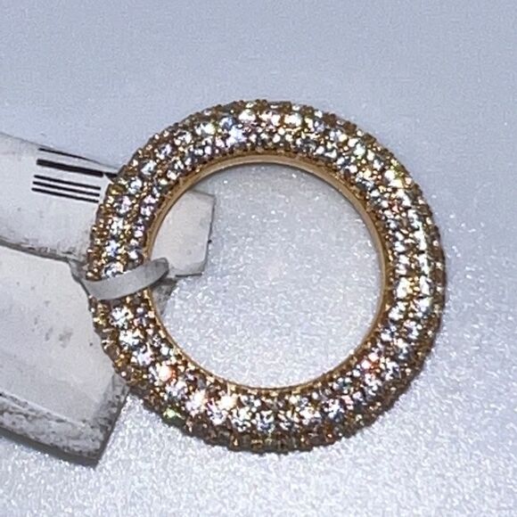 Luv AJ Cubic Zirconia Pave Amalfi Ring In Gold-Tone Size 7 New - Picture 7 of 7
